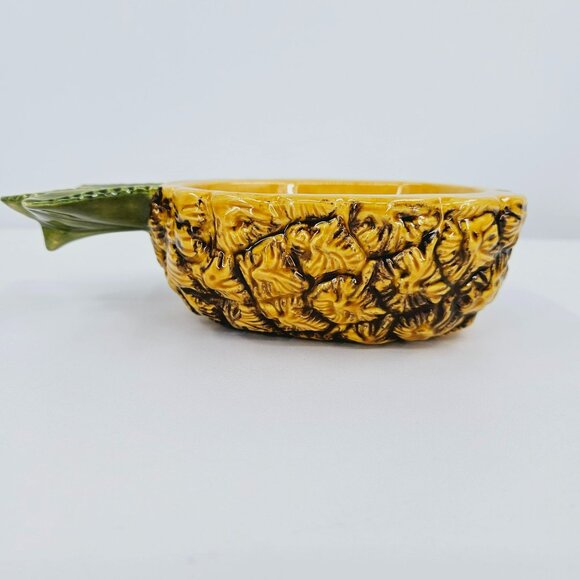 Pineapple Studio Pottery Artist Signed LL Vintage 1983 Yellow Green Brown Bowl - Picture 7 of 12
